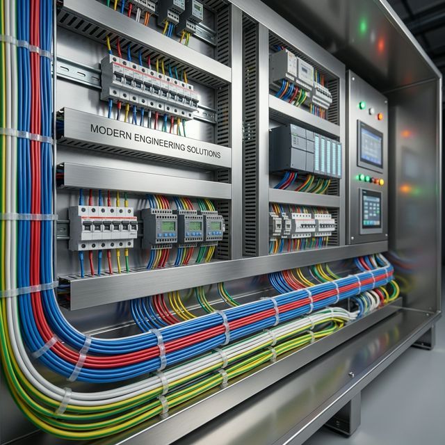 Técnico trabalhando em painel elétrico